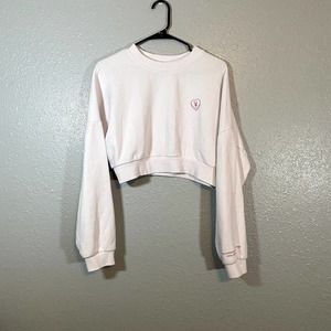 PLAYBOY White Cropped Sweatshirt